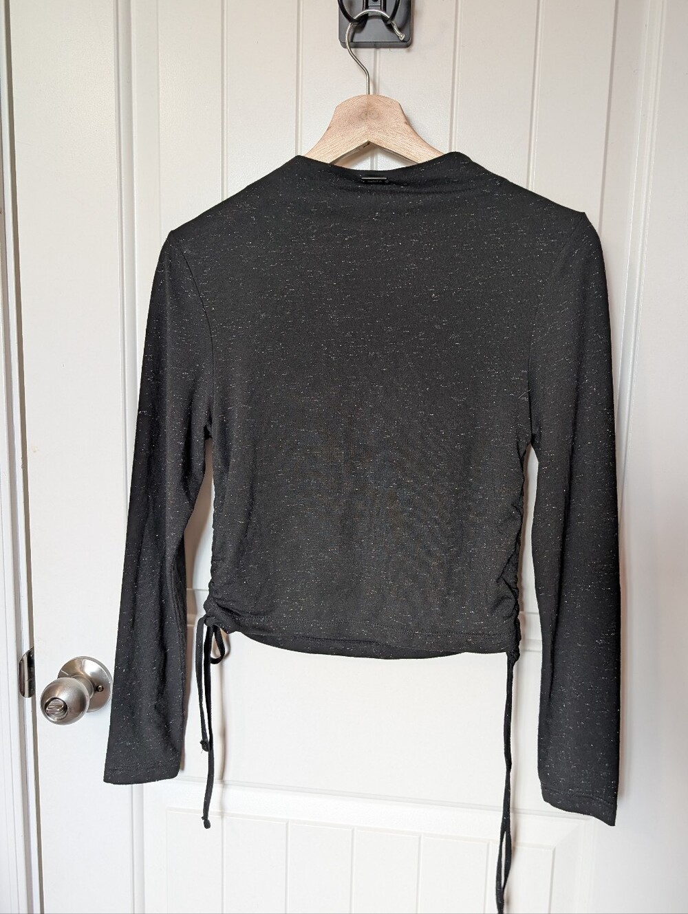 All Saints Beta Shimmer Top W4 US Black/Metallic - Picture 2 of 9